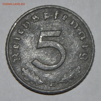 Третий рейх 5 рейхспфеннингов 1942 Е на оценку. - _DSC0886.JPG