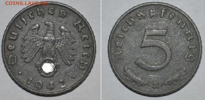 Третий рейх 5 рейхспфеннингов 1942 Е Не частый До 2.05.2016г - _DSC0858.JPG