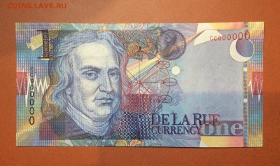 тестовая бона De la Rue "Исаак Ньютон" состояние UNC PRESS - image