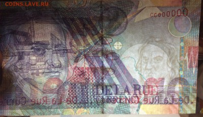 тестовая бона De la Rue "Исаак Ньютон" состояние UNC PRESS - image