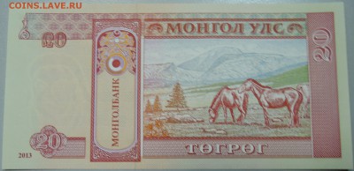 МОНГОЛИЯ - 20 тугриков 2013 г. пресс до 02.05 в 22.00 - DSCN4298.JPG