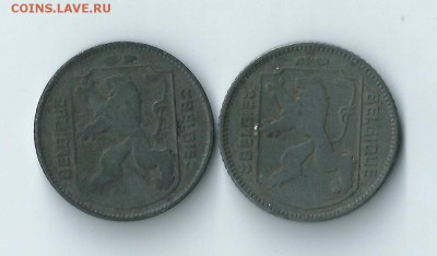 Бельгия 1 франк 1942-1943 разные легенды до 29.04 22:00 - 02