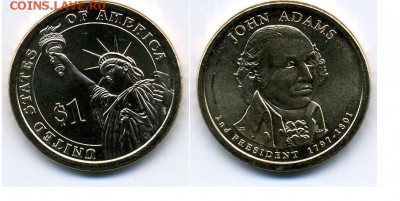 США 1$ доллар 2007 Джон Адамс двор D UNC - Qjq3FBA6iR8