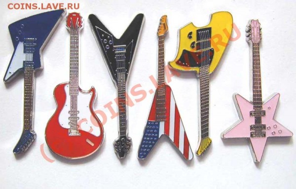 Цветные монеты - guitars