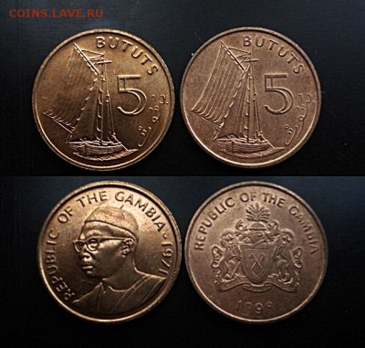 Гамбия. 5 бутут. 1971, 1998 КОРАБЛЬ - ГАМБИЯ 5 бутат