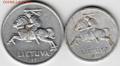 Литва. 2 и 1 цент 1991 г. до 24.00 07.05.16 г. - Scan-160501-0015