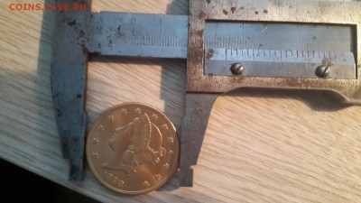 20$ США (золото)  1898г. 33.44г (оценка, опознание) - 20160502_181635