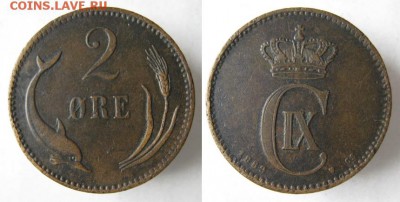 10.Разная инострань по фиксу - 10 11 Дания 2 эре 1889    073
