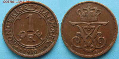 10.Разная инострань по фиксу - 10 14 Дания 1 эре 1910    162-12-1801