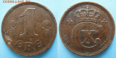 10.Разная инострань по фиксу - 10 17 Дания 1 эре 1919    1496