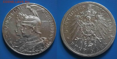 Пруссия 5 марок 1901г до 7.05 22-00 мск - 3