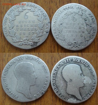 6 талера на оценку 1817D и 1814B - vytl09E67Tc