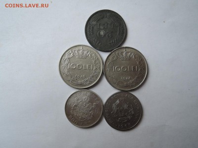 Румыния-200 лей 1942   100 лей-1943 1944  20 лей 1944 1 лей - DSCN3206.JPG