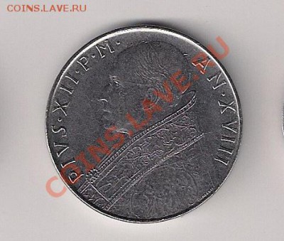 Ватимкан  100 лир 1956 Пиуш XII - в 100-22
