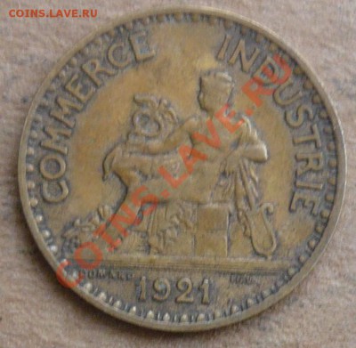 Франция 1 франк . 1921 г. До 10.11.10 г. 20-00 МСК. - 1 фр 21