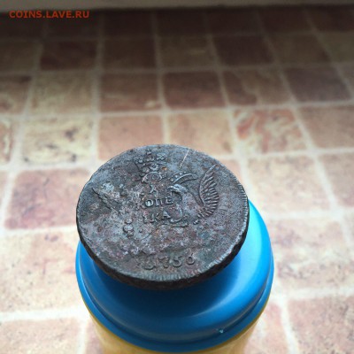 Копейка "в облаках"  1756 ММД (перечекан) - image-ccc3ae6570e19184a5dd0cd95868cd896b46c9ad2faf30fe9c086b52f608de7c-V