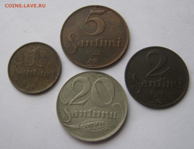 ЛАТВИЯ 1, 2, 5, 20 сантимов 1922, 1928 гг. 12.05.2016. - 008.JPG