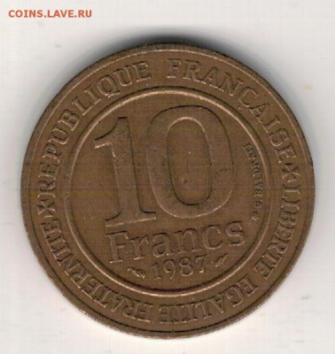 ФРАНЦИЯ 10 ФРАНКОВ 1987 ГУГО КАПЕТ ДО 12.05 В 22.00МСК - 4-фр10ф87а
