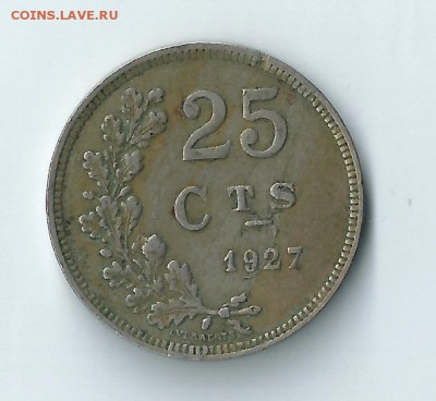 Люксембург 25 сантим 1927 до 10.05.2016 22:00 - люк 01