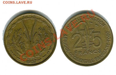 ТОГО 25 франков 1957 год окончание 8.11 до 21.00 мск - того