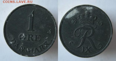 11.Разная инострань по фиксу - 11 15  Дания 1 эре 1959