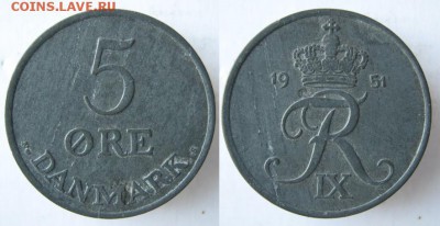 11.Разная инострань по фиксу - 11 16  Дания 5 эре 1951