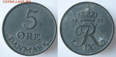 11.Разная инострань по фиксу - 11 19 Дания 5 эре 1954