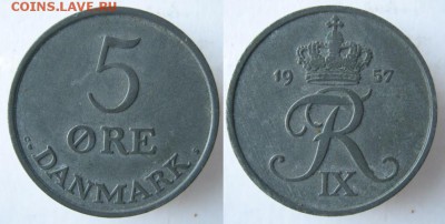 11.Разная инострань по фиксу - 11 21 Дания 5 эре 1957