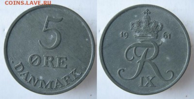 11.Разная инострань по фиксу - 11 22 Дания 5 эре 1961