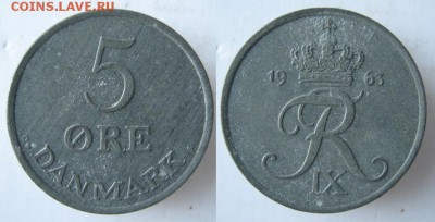11.Разная инострань по фиксу - 11 24  Дания 5 эре 1963
