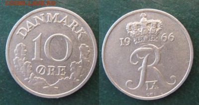 11.Разная инострань по фиксу - 11 37 Дания 10 эре 1966 г