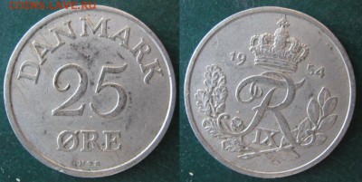 11.Разная инострань по фиксу - 11 40 Дания 25 эре 1954 г