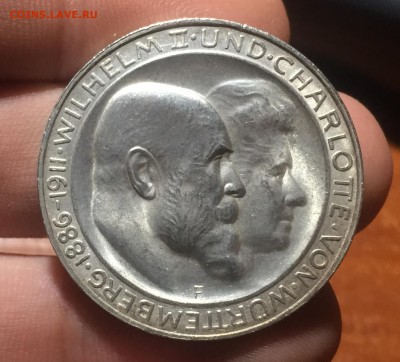 Вюртемберг 3 марки 1911 Свадьба ЛЮКС до 12.05. до 22:15 - 1