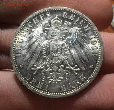 Пруссия 3 марки 1913 Мундир ЛЮКС до 12.05. до 22:15 с РУБЛЯ! - 2