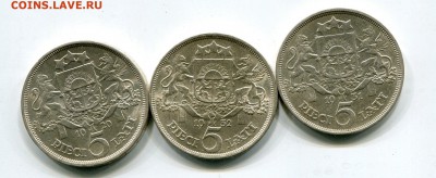 Латвия 5лат 1929-31-32гг 3шт Комплект до 12.05. до 22:15 - 8