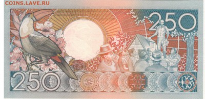 Суринам 250 гульденов 1988 до 12.05.2016 в 22.00мск (В248) - 1-сур1988-250