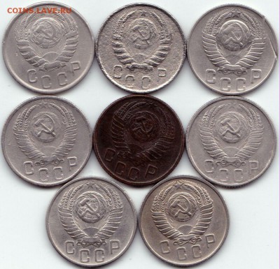 15 коп 1943-57гг. 8шт до 15.05.16. 22-30 Мск - 15 коп 1943-57гг. 8шт (2)