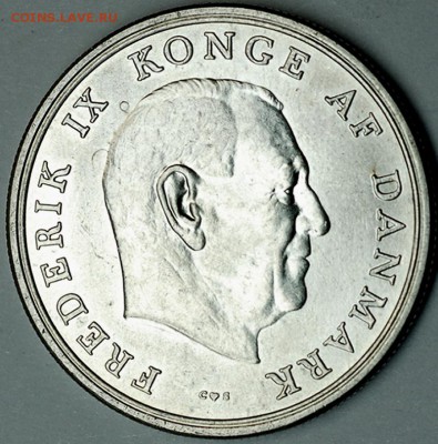 Дания_памятные 5 крон 1964. Отличное серебро; 10.05_22.22мск - 10563