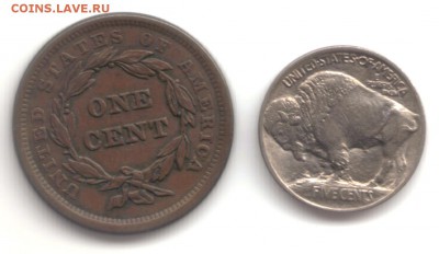 1 цент США 1858г . Парящий орел. - 1 Cent RS