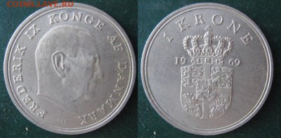 11.Разная инострань по фиксу - 11 53 Дания 1 крона 1969