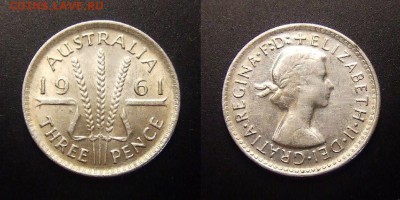 3 - Австралия – 3 пенса (1961) «Елизавета II» Ag
