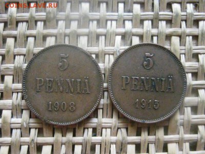 5 пенни, 2 шт. 1908, 1915г. До 17.05.2016г. - 17.05 033.JPG
