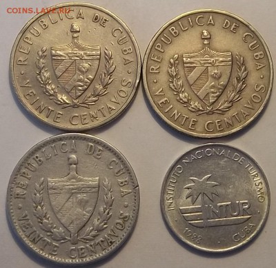 Куба. 4 монеты 1962-1988г  Окон16.05.16 в 21.00мск - 12