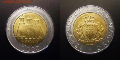 3 - Сан-Марино – 500 лир (1987) «Герб» (бм) №1