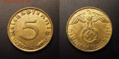 3 - Германия (3-й Рейх) – 5 рейхспфеннигов (1938 Е)