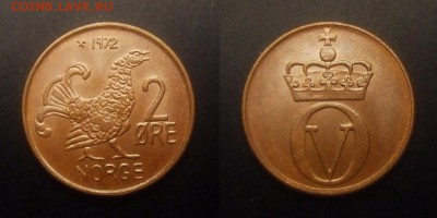 3 - Норвегия – 2 эре (1972) «Глухарь» (UNC)