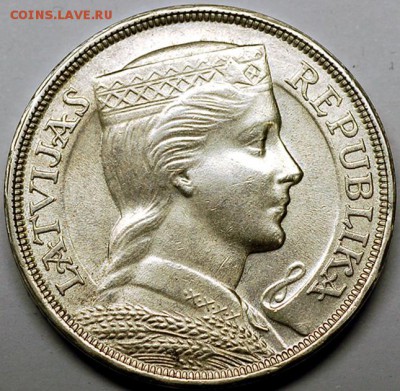 Латвия_5 латов 1931. Крупное серебро; до 13.05_22.00мск - 12297