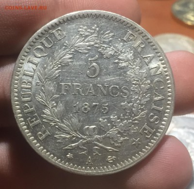Франция 5 франков 1875 Кошерненькие До 18.05 до 22:15 - 4