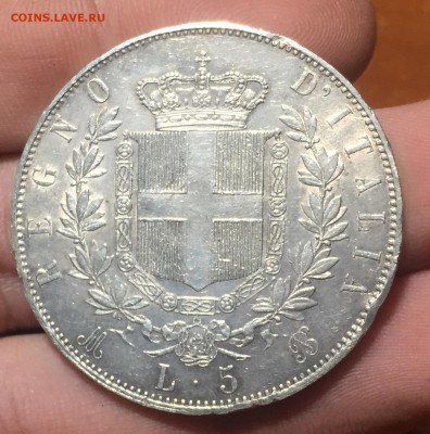 Италия 5 лир 1873 Остатки блеска. до 18.05. в 22:15 - 2
