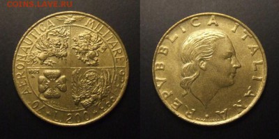 3 - Италия - 200 лир (1993) «70-летие ВВС Италии» №1